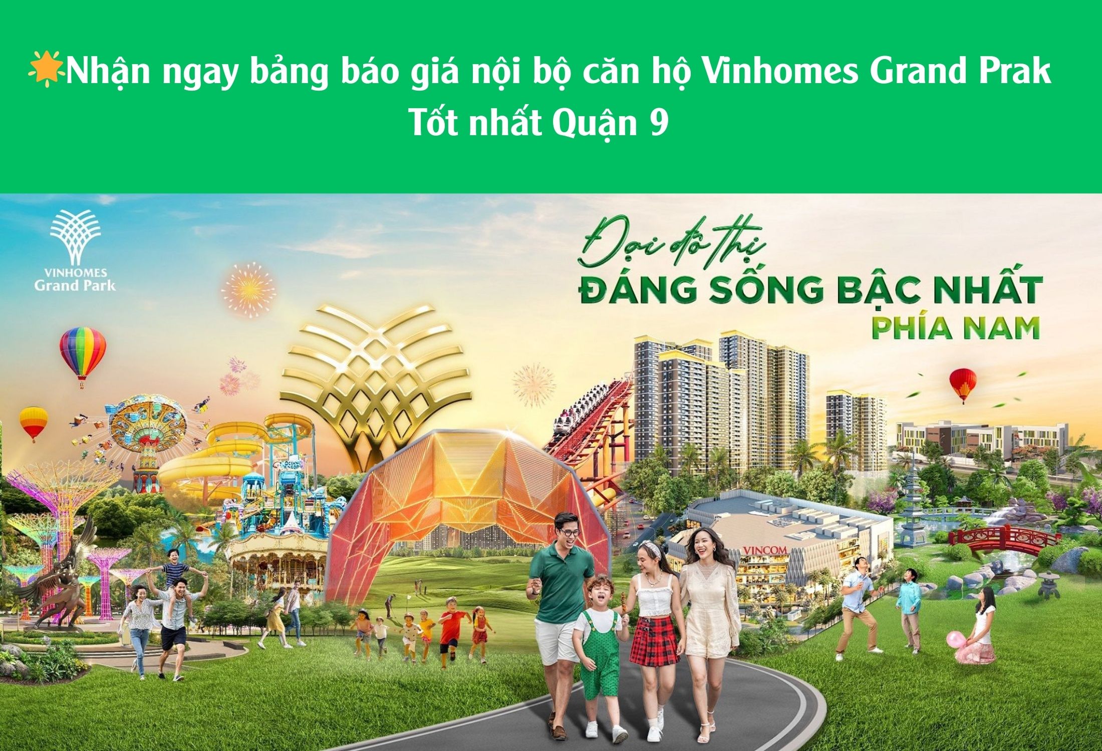 Bảng báo giá vinhomes grand park